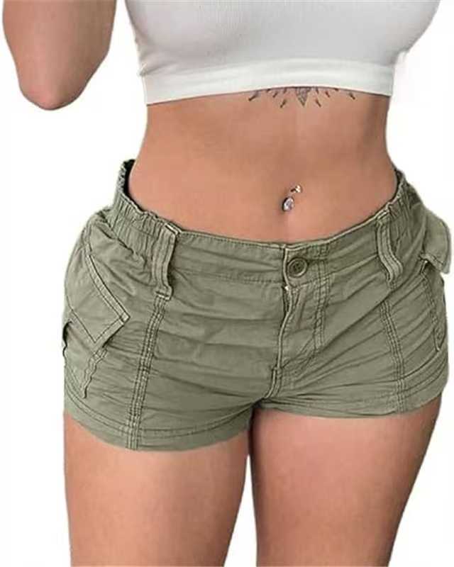 Dame komfortable cargo shorts med elastisk talje og praktiske lommer Skovae