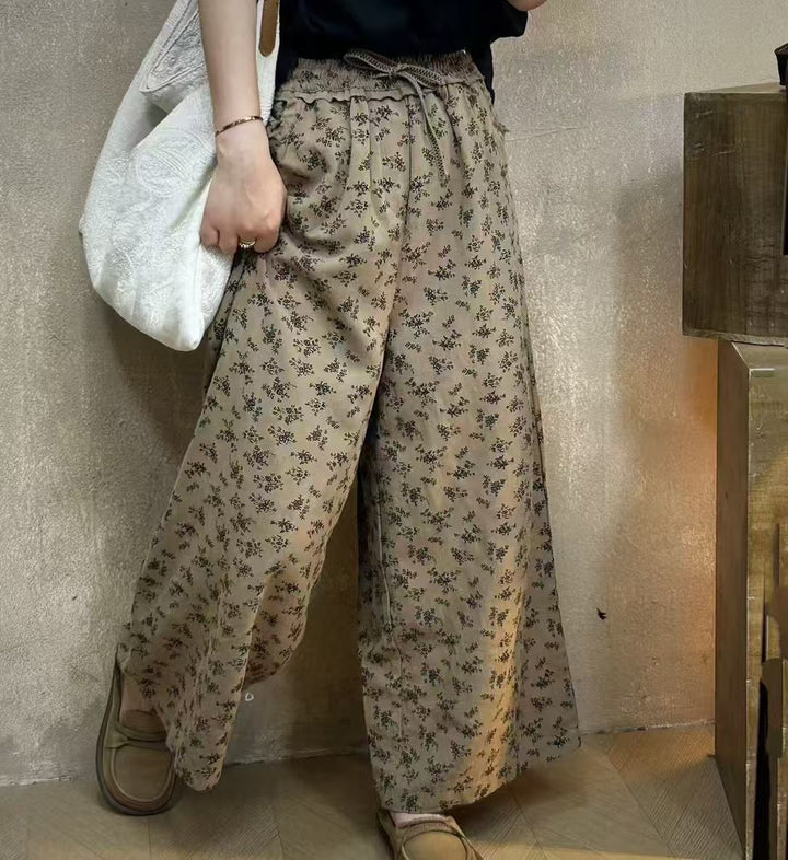 Femme Højtaljede Floralprint Bredde-Bukser Stilla