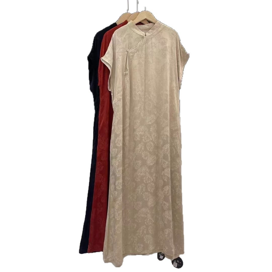 Femme Elegante Lange Florale Tryk Maxi Kjole Stilla