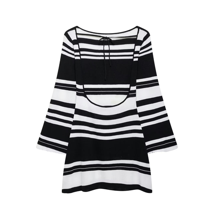 Femme Bell Sleeve Stribet Tunika Kjole Stilla