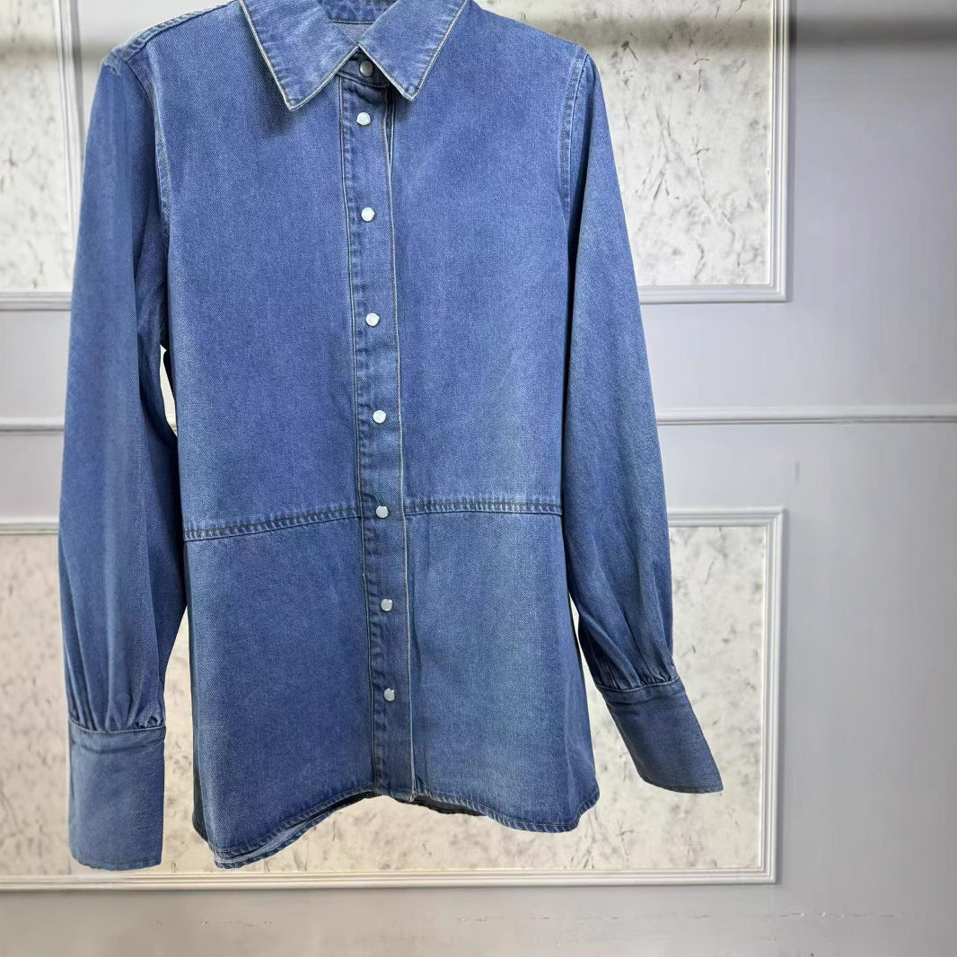 Dame Jeansjakke i afslappet oversized-snit med statement-print Stilla