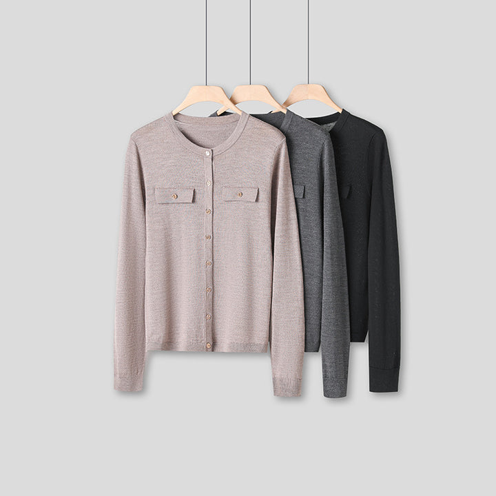 Dame Klassisk Knap-Front Cardigan Stilla