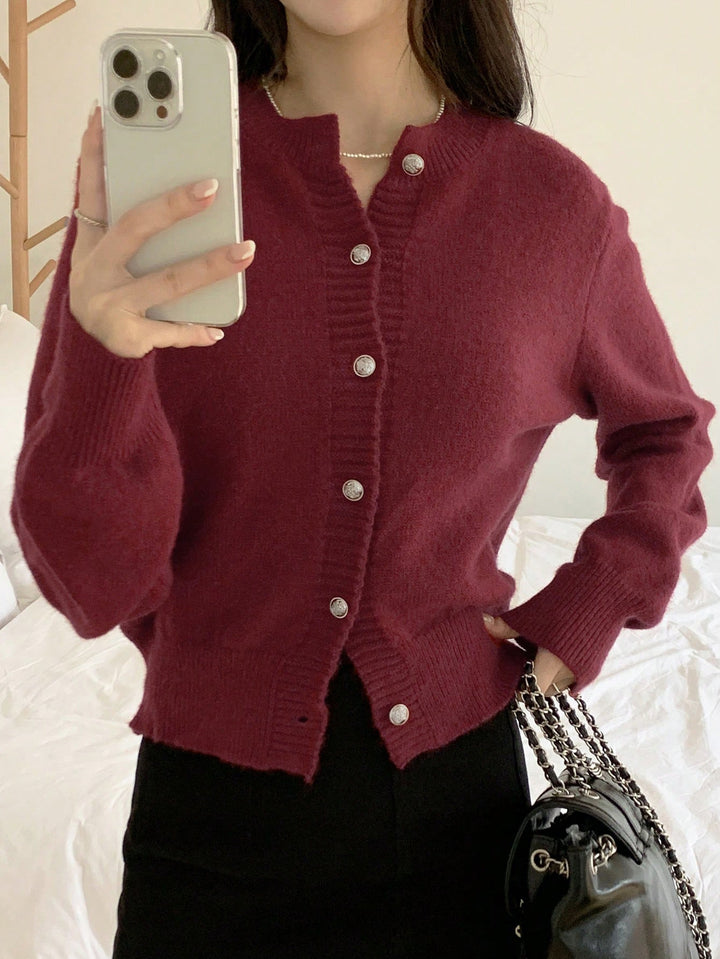 Femme Knap-detalje Blød Strikcardigan Stilla