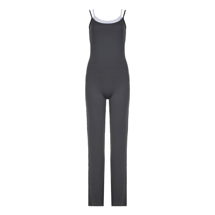 Dame jumpsuit med smalle stropper og moderne striber Skovae