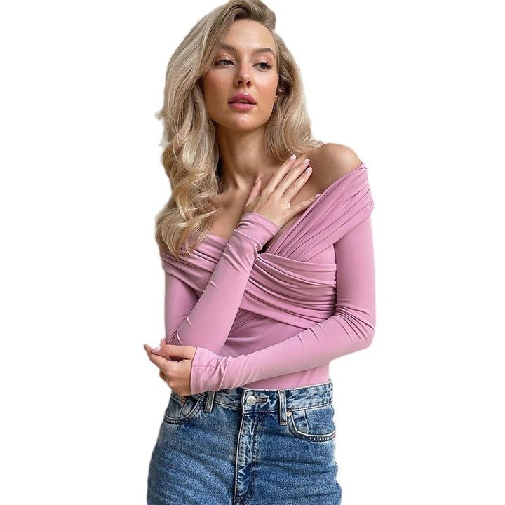 Dame Body med off-shoulder design og draperede ærmer Skovae