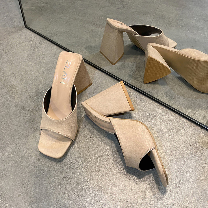 Dame Elegant Plateau-sandaler med bred rem og komfortabel blokkear Stilla