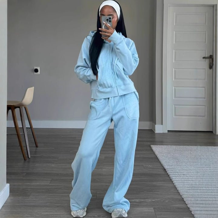 Dame afslappet hoodie- og fritidsbukser-sæt Stilla