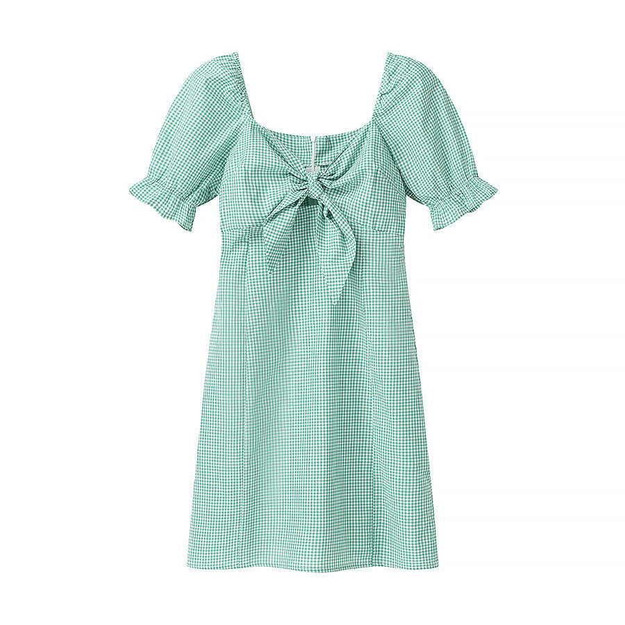 Femme Gingham Bind-Front Mini Kjole Stilla