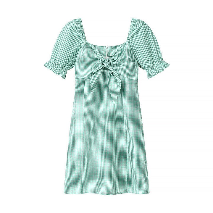 Femme Gingham Bind-Front Mini Kjole Stilla