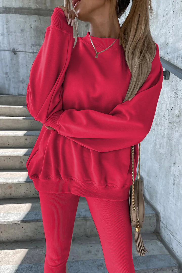 Dame Sporty fritidssæt med oversized sweatshirt og tætsiddende leggings Stilla