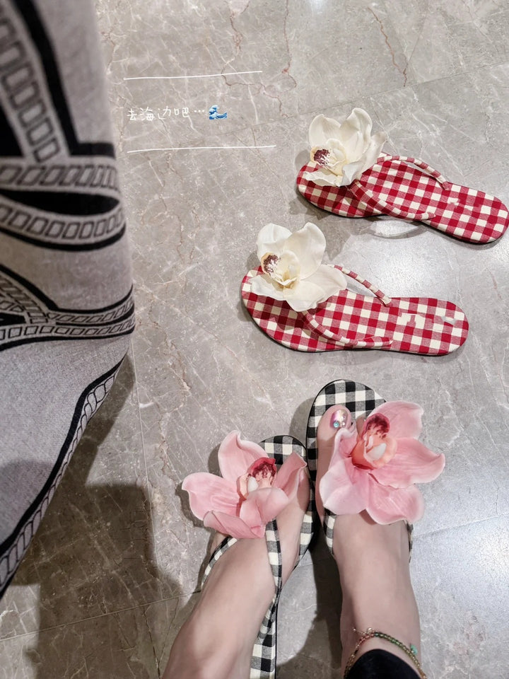 Dame blomstret dekorerede slides sandaler Stilla