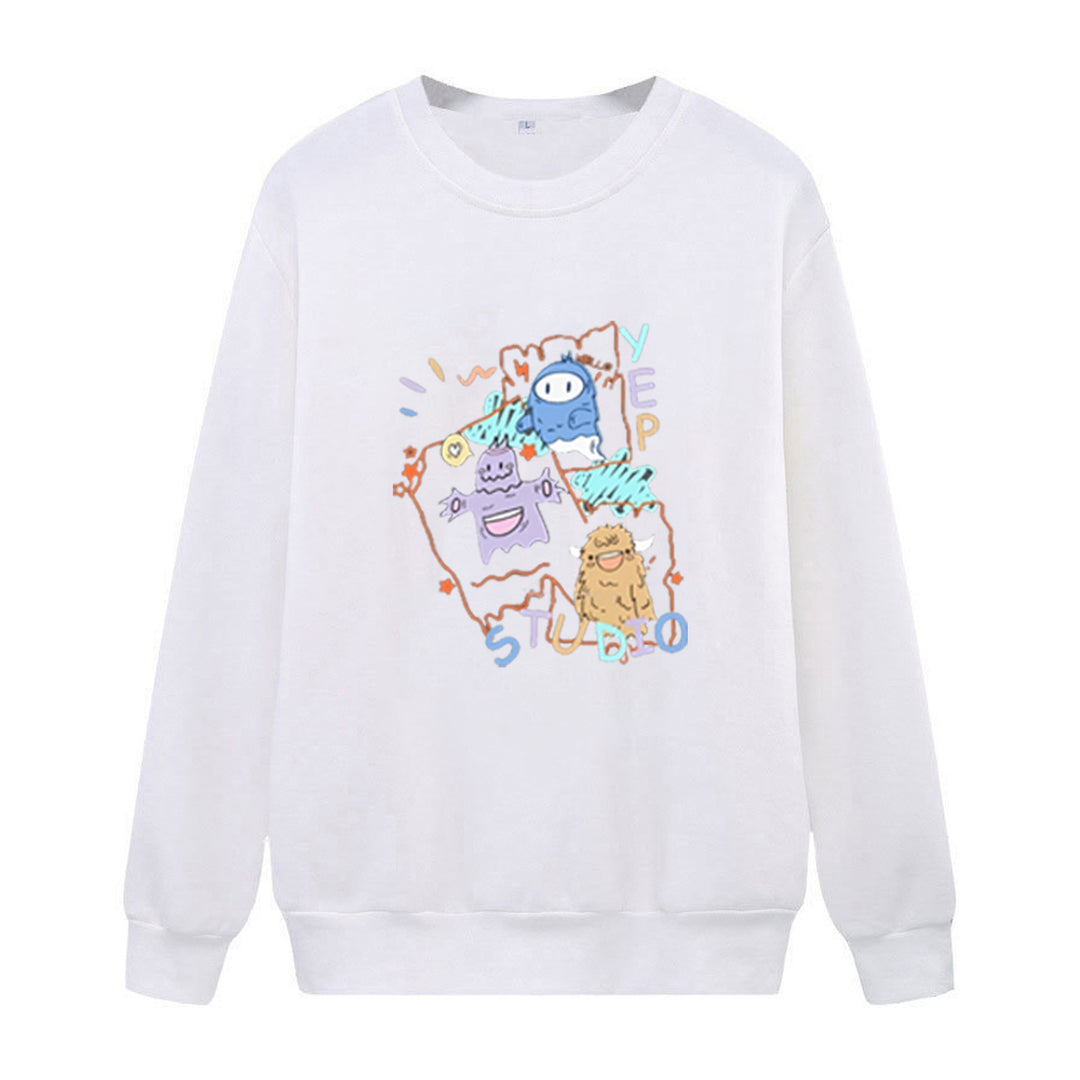 Kvinders afslappede sweatshirt med kreativt grafisk design Skovae
