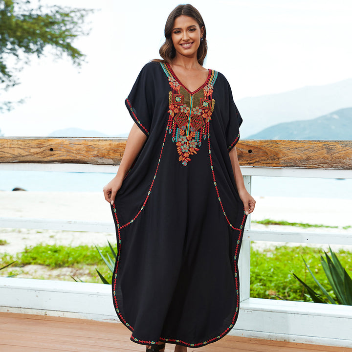 Dame Kaftan med detaljeret broderi og bred pasform Stilla