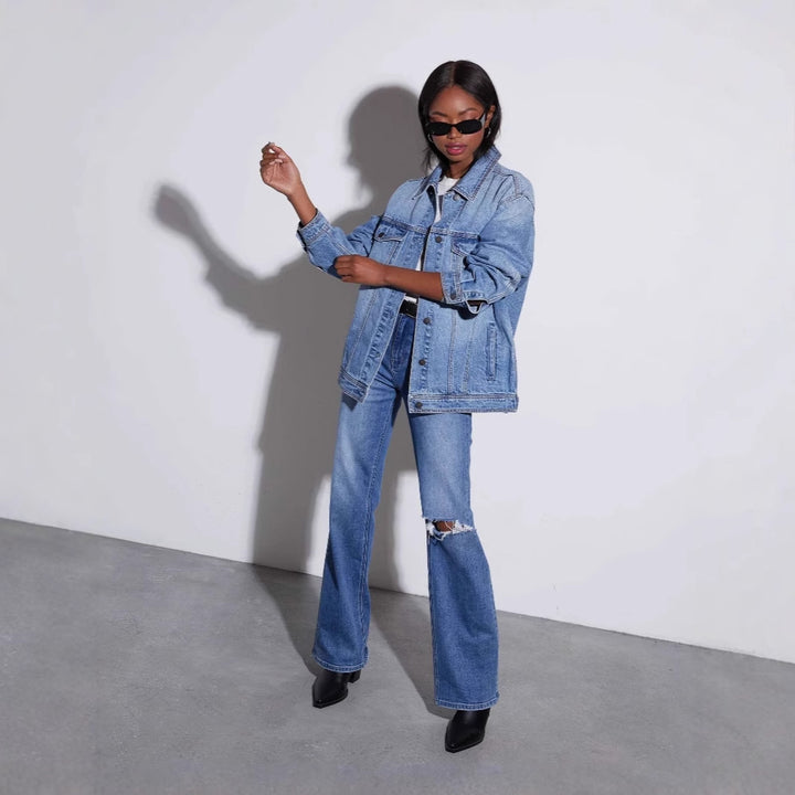 Dame oversized denim jakke Skovae