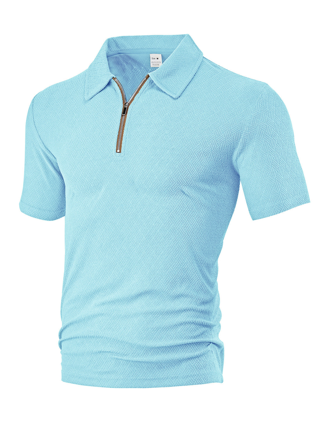 Herrer Polo-Shirt med elegant lynlås og struktureret design Stilla