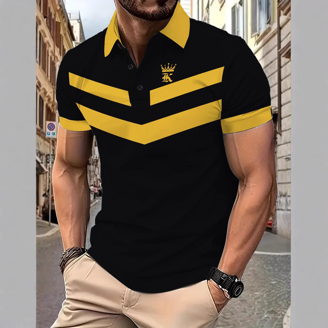 Herrer Poloshirt med moderne V-udskæring og dynamisk farvedesign Stilla