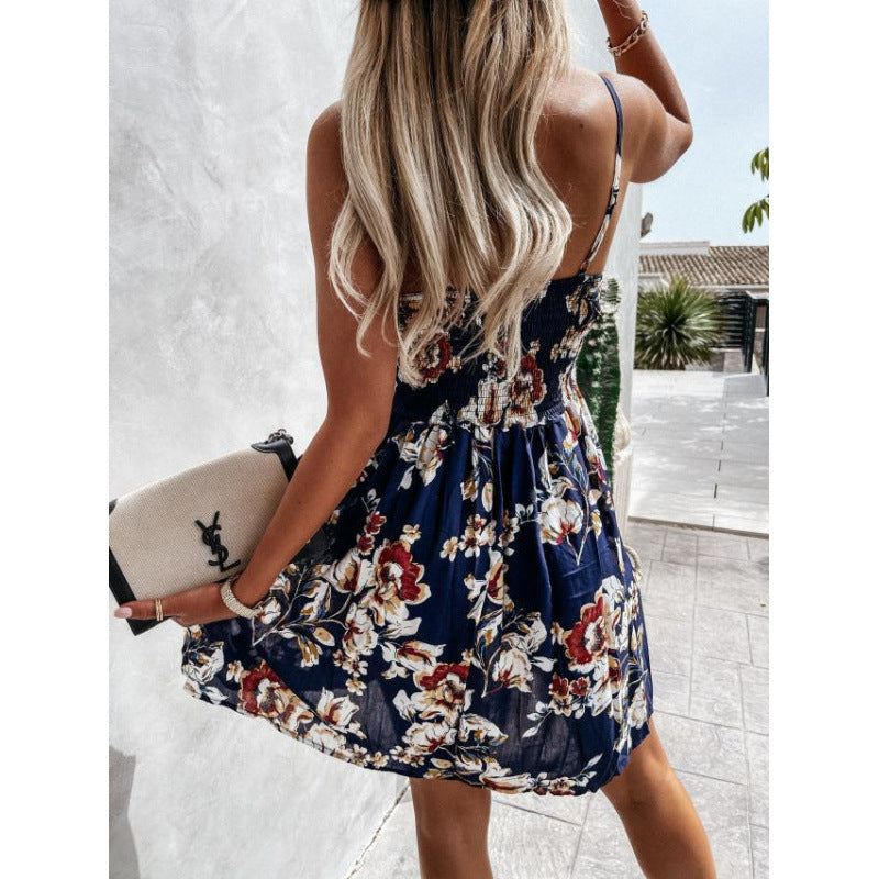 Femme Floral Print Wickel-Mini-Kjole Stilla