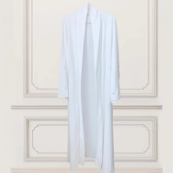 Dame elegant skåret kaftan-jakke med dekorative perle detaljer Stilla