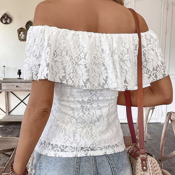Dame Off-Shoulder Blonde Bluse Skovae