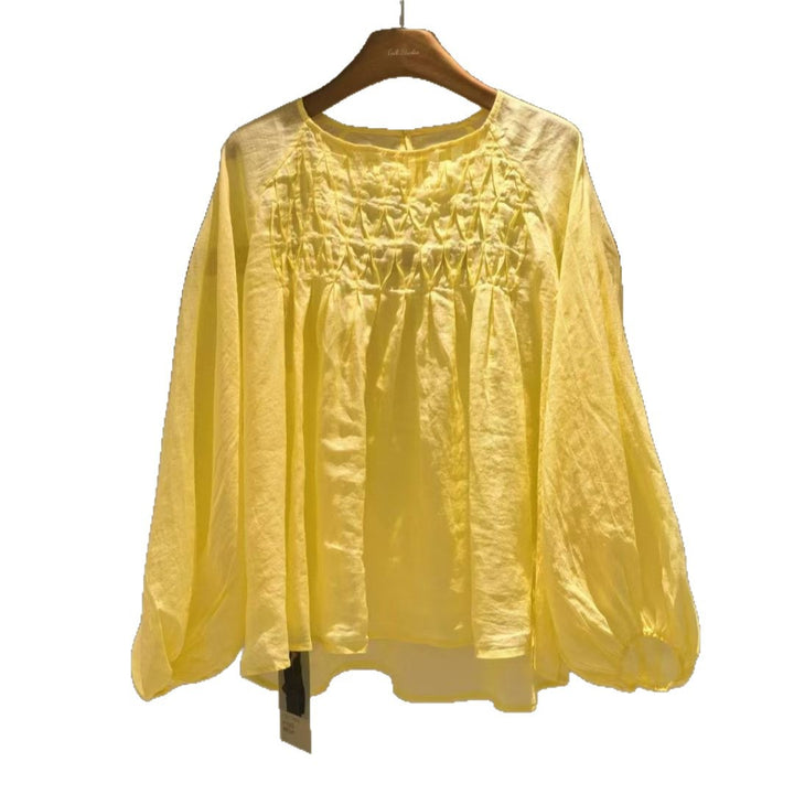 Femme Let bluse med rynket detalje Stilla