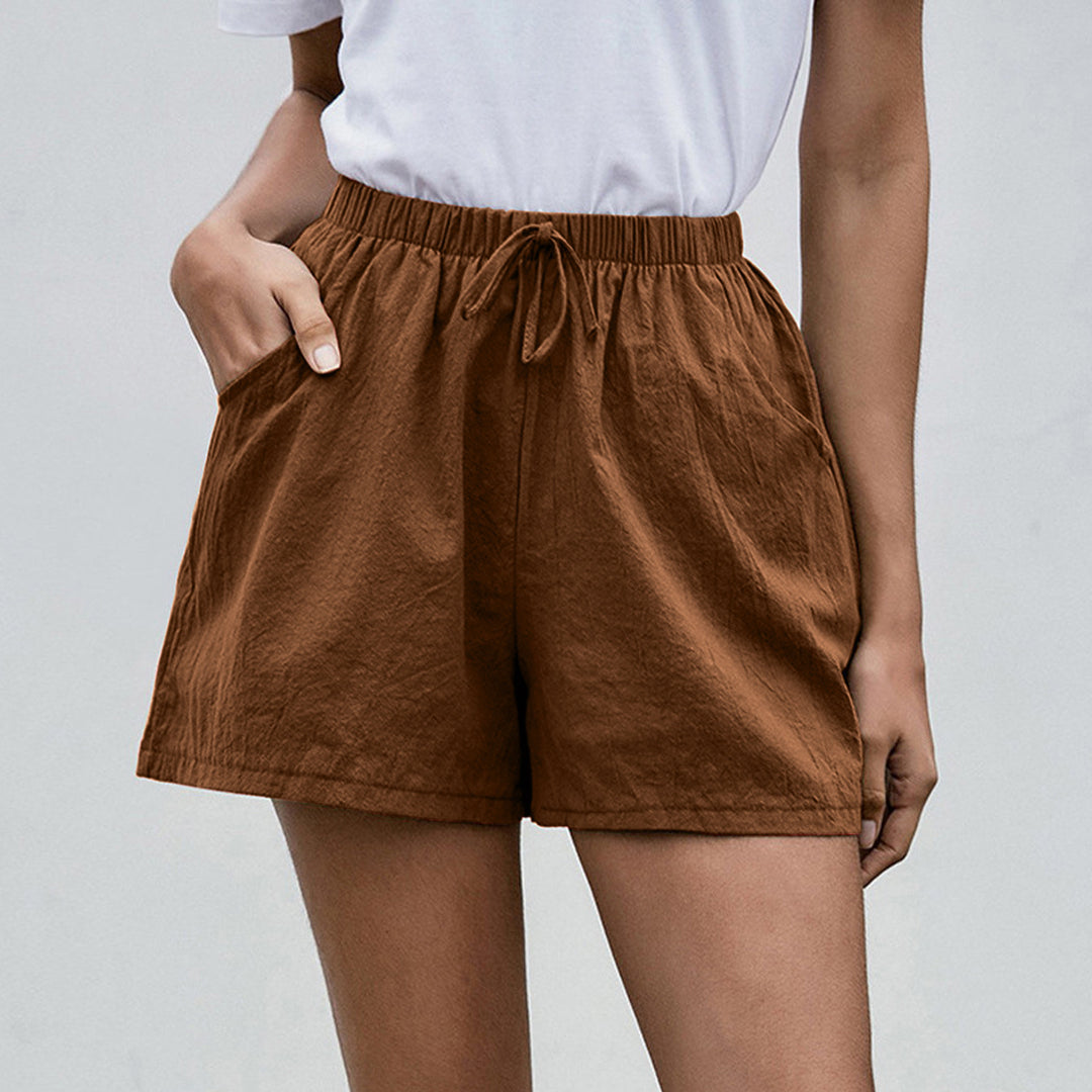 Dame behagelige shorts med elastisk talje og lommer Stilla