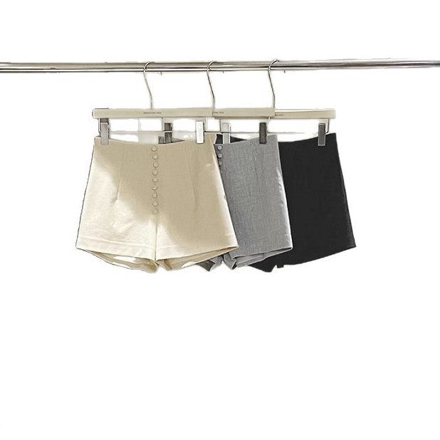 Dame elegante shorts med gennemgående knaplukning Stilla