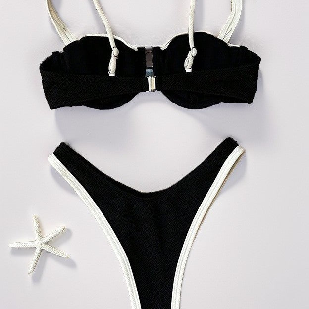 Dame Bikini-sæt med struktureret top og justerbare stropper Stilla