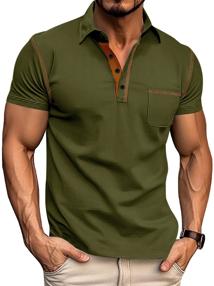 Herrer Poloshirt med struktur og moderne krave Stilla