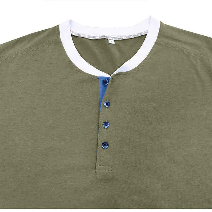 Herrer Langærmet Henley T-shirt med unikt farvedetalje Stilla