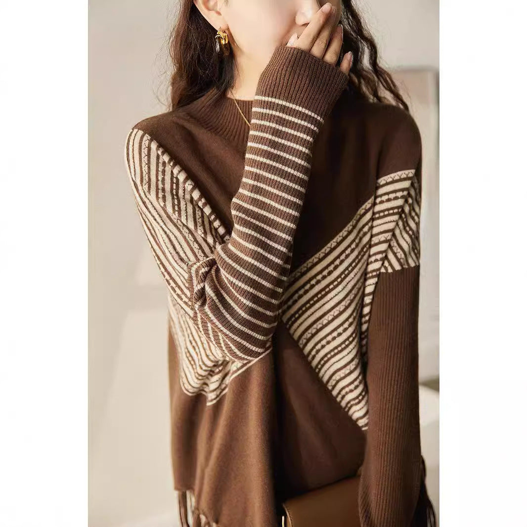 Femme Frynsedetalje Rullekrave Strikpullover Stilla