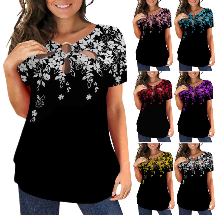 Dame Floral Cut-Out Overlay Top Stilla