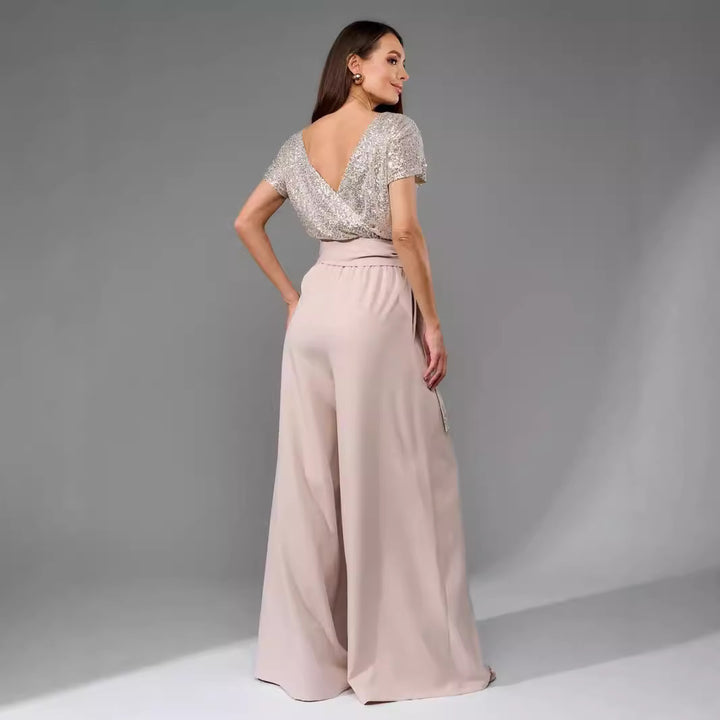 Dame Glamourøs Style-Outfit med glitrende overdel og vid pasform Stilla