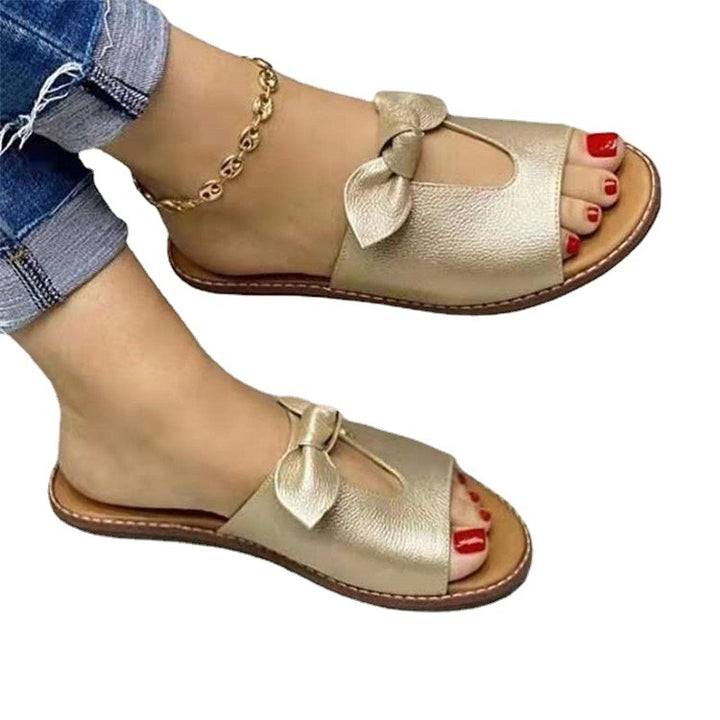 Dame Slip-On Sandaler med fashionabel sløjfe-detalje og ergonomisk sål Stilla