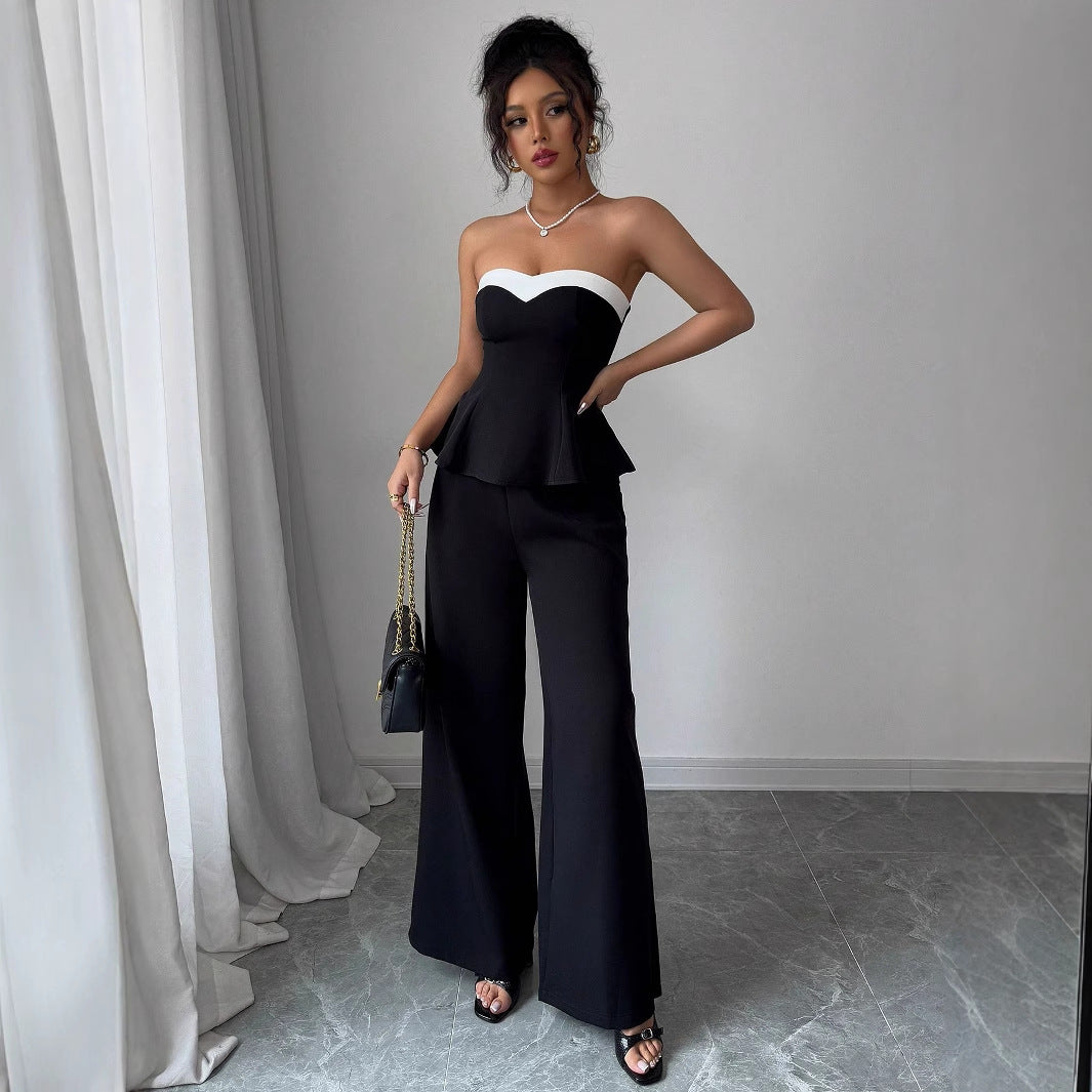 Dame Peplum Overall med smal pasform og hjerteudskæring Stilla