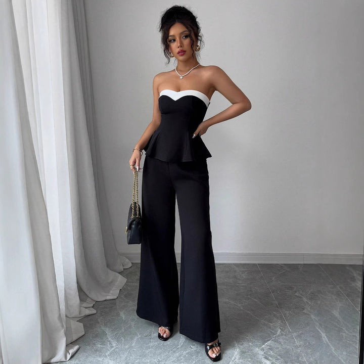 Dame Peplum Overall med smal pasform og hjerteudskæring Stilla