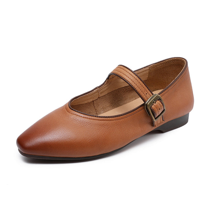 Dame elegante Mary Jane Ballerinas med justerbar spænde-detalje Stilla