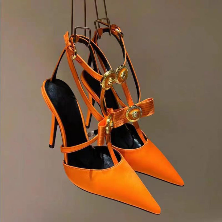 Femme High-Fashion Slingback Stiletto-hæle med dekorative udsmykninger Stilla
