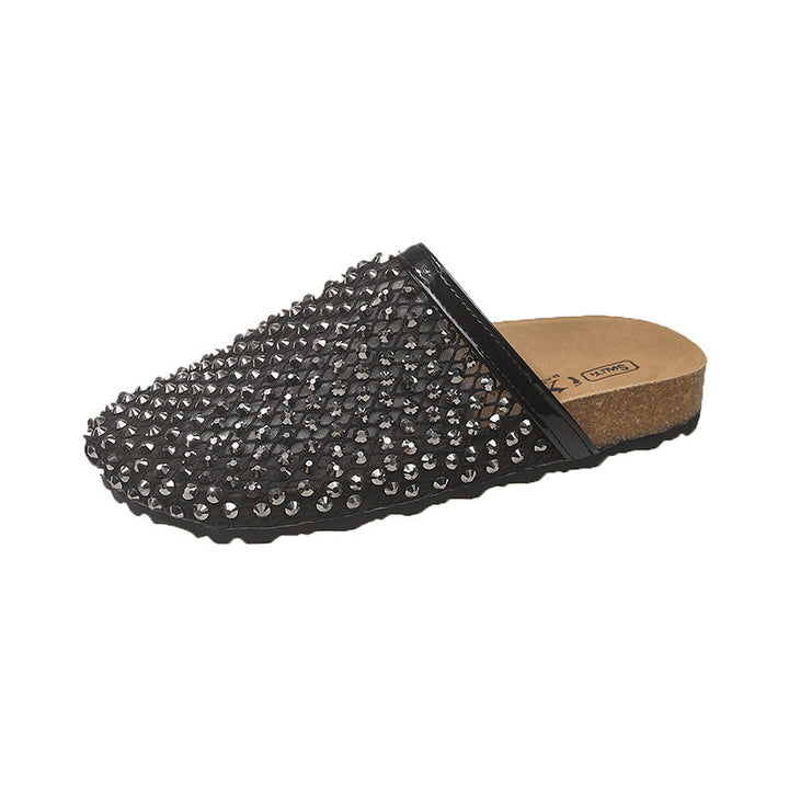 Dame Strass-belagte Slide Mules Stilla