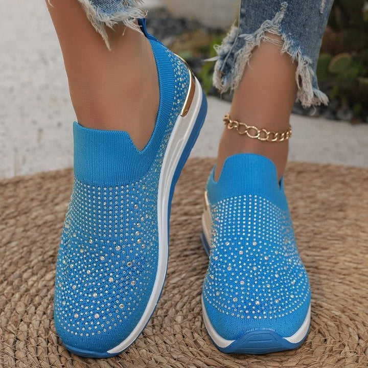 Dame Elegante Slip-On Sneakers med rhinsten-besatte detaljer og skridsikre såler Stilla