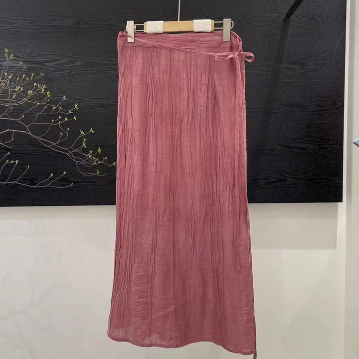 Femme Letvægts Crinkle Maxi-Nederdel Stilla