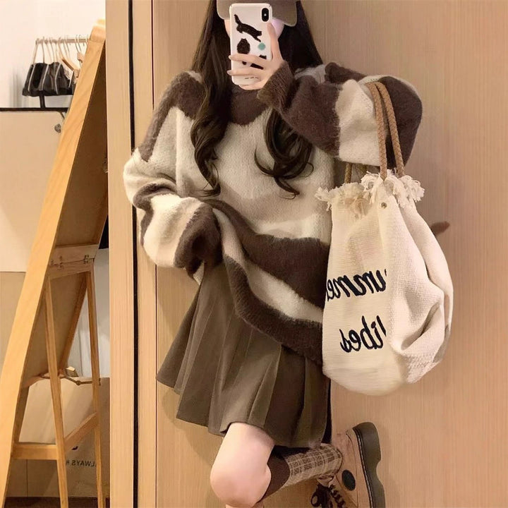 Kvinders hyggelige oversized sweater med moderne farvegradienter Stilla