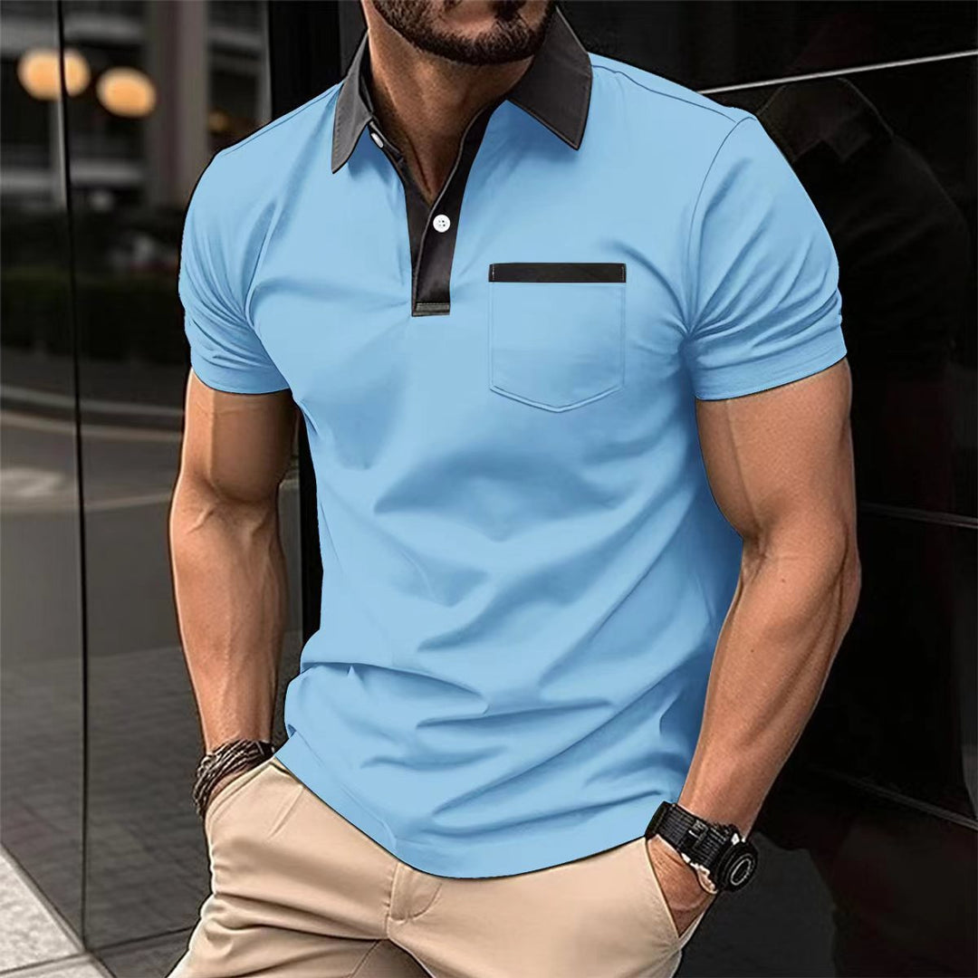 Herrer stilfuld kortærmet polo t-shirt med kontrasterende detaljer Stilla