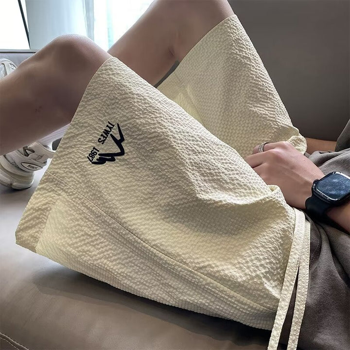 Herre sportlige fritidsbukser med struktureret materiale og praktiske lommer Stilla