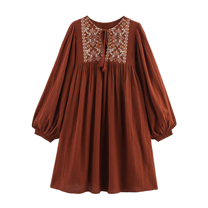 Femme Broderet Bohemian Maxikjole Stilla