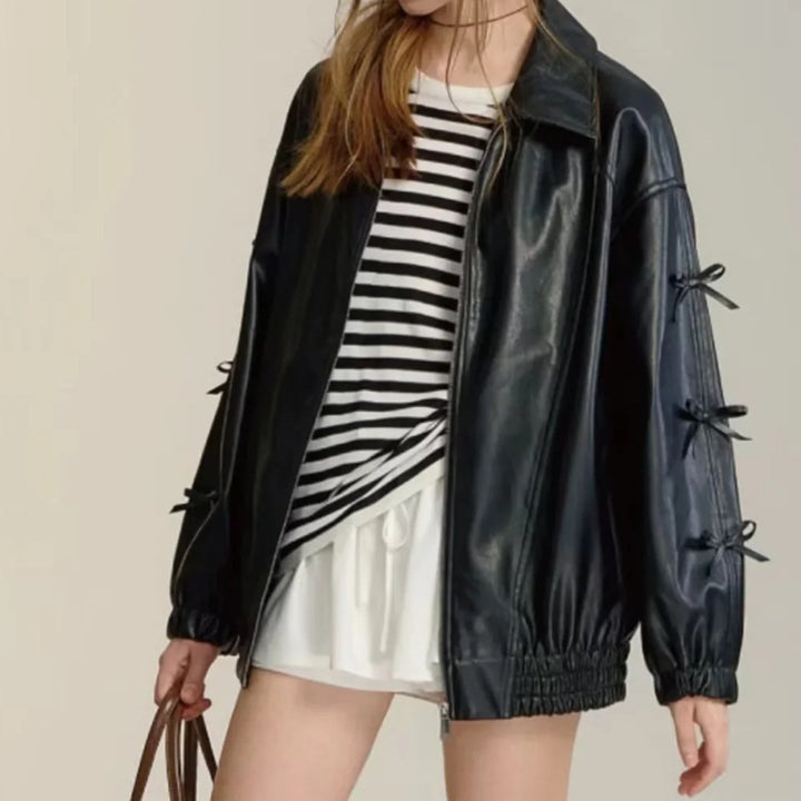 Femme Chic Fauxlæder Utility Jakke Stilla