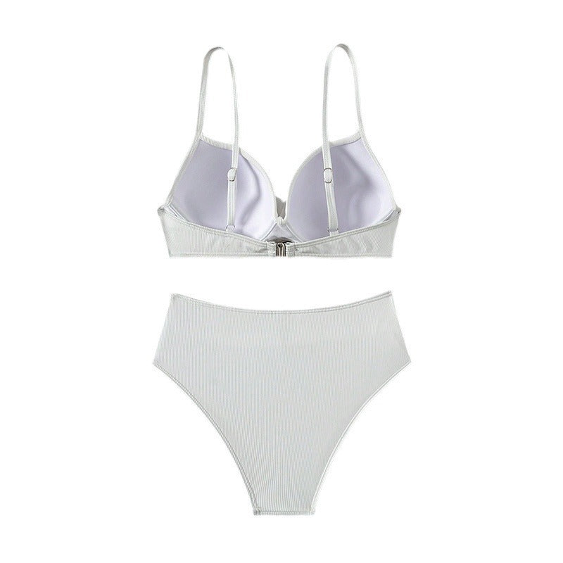 Damehøjtsnittet bikini-sæt med flot top Skovae