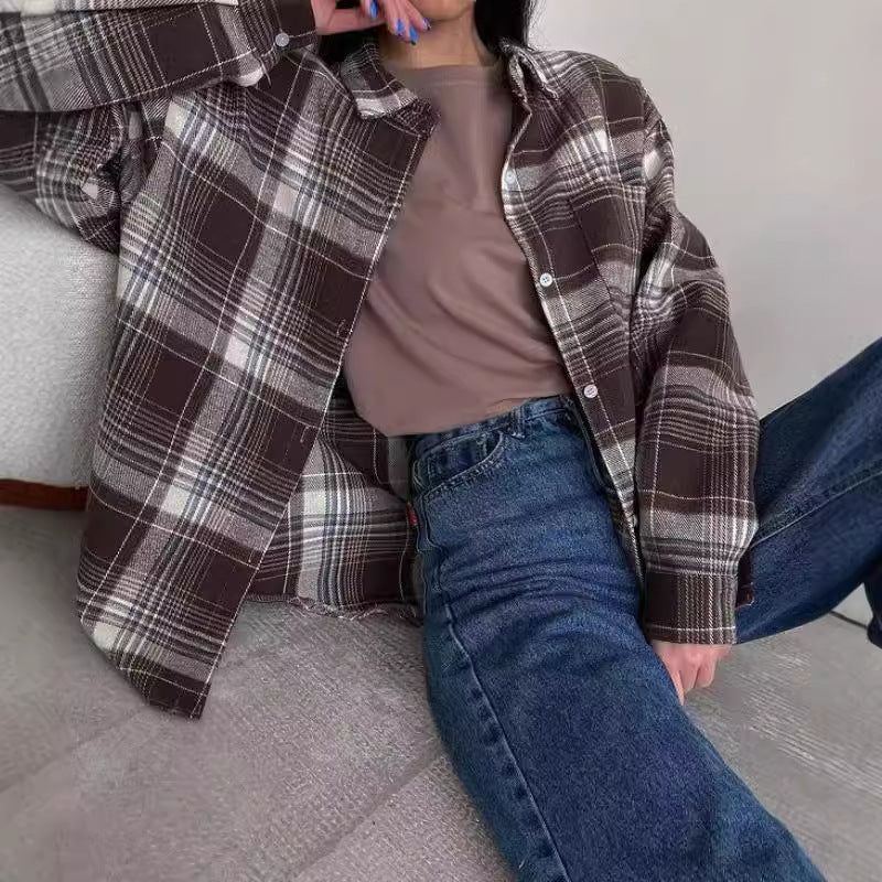 Femme Casual Flannel Overshirt Stilla