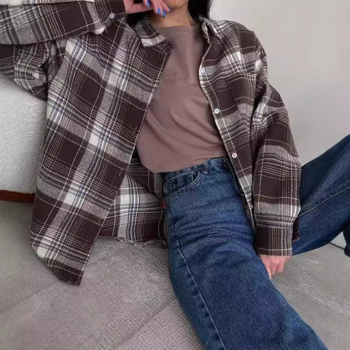 Femme Casual Flannel Overshirt Stilla