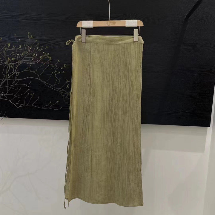 Femme Letvægts Crinkle Maxi-Nederdel Stilla