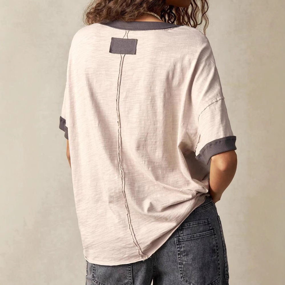 Dame overdimensioneret T-shirt med blomsterdesign Stilla